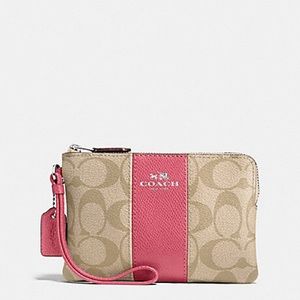 Coach ZIP WRISTLET IN SIGNATURE COATED CANVAS
